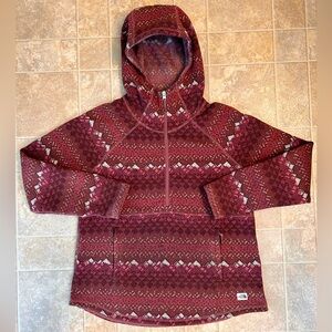 Women’s The North Face heavy fleece 1/4 zip pullover, sz L.